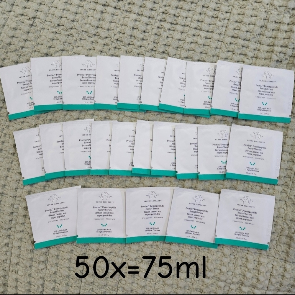 Drunk Elephants Protini Powerpepride Resurf Serum 50x Packets (2 Full-Size!)